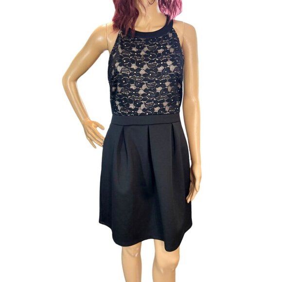 (5 for $25) Sweet Storm Sleeveless Black Lace Mini Dress Size Large - Picture 1 of 6